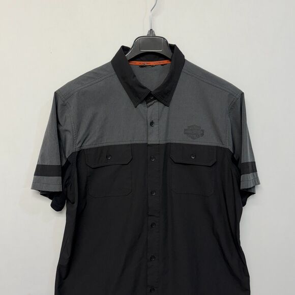 Harley Davidson Men HD Performance Button Shirt Top Size XL X-Large C053 -15 - Picture 9 of 14